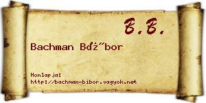 Bachman Bíbor névjegykártya